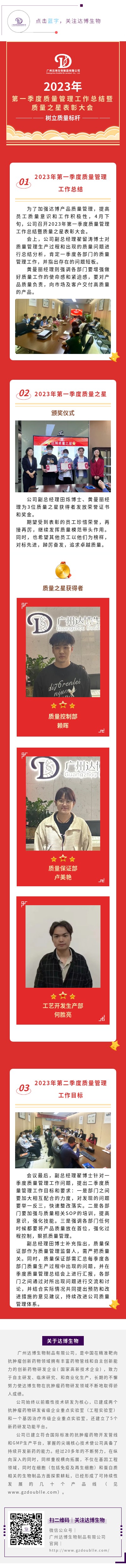 2023年第一季度質量管理工作總結暨質量之星表彰大會